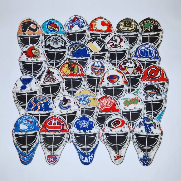 Edmonton Oilers Goalie Mask Patch Iron On Applique Vintage NHL Hockey - Picture 2 of 2